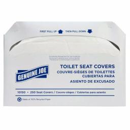 Genuine Joe White Flushable Toilet Seat Covers, 2500 Count (10 Packs of 250) thumbnail 1