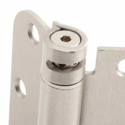 Global Door Controls 3.5 in. x 3.5 in. Satin Nickel Steel Spring Hinge, 5/8 in. Radius (Set of 2) thumbnail 3