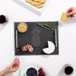 Cathy's Concepts Personalized Pineapple Slate Serving Board with Stainless Steel Handles thumbnail 1