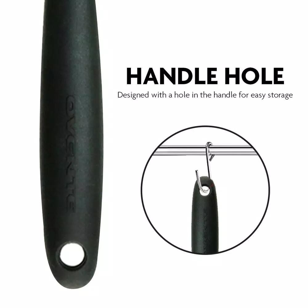 Ovente Premium Silicone Spatula with Stainless Steel Core, Heat Resistant up to 500°F, BPA-Free, Black