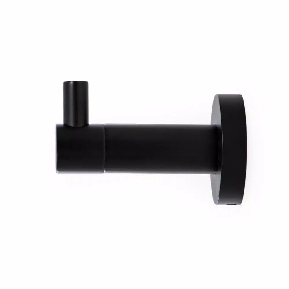 Italia Florence Wall Mounted Robe Hook - Matte Black Solid Brass