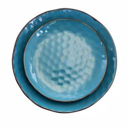 Elama Sea Glass 16-Piece Turquoise Stoneware Dinnerware Set, Service for 4 thumbnail 5