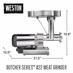 Weston Butcher Series #22 1 HP Electric Meat Grinder with Sausage Stuffing Kit thumbnail 2