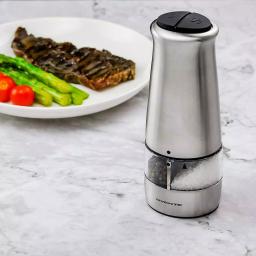 Ovente 2-in-1 Electric Salt and Pepper Grinder, Stainless Steel Silver, Battery Operated thumbnail 5