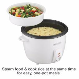 Proctor Silex 30-Cup White Rice Cooker with Steaming Basket and Keep Warm Function thumbnail 4