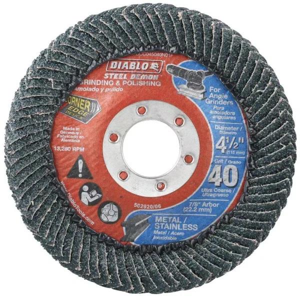 Diablo Steel Demon 4-1/2 in. 40-Grit Type 29 Conical Flap Disc for Grinding and Polishing