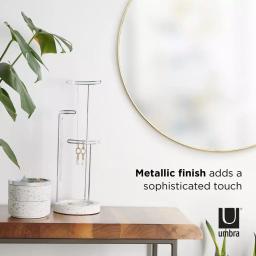Umbra Hubba 34-inch Round Contemporary Brass Wall Mirror thumbnail 6