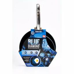 Blue Diamond 2-Piece Aluminum Ceramic Nonstick Frying Pan Set, Blue thumbnail 4