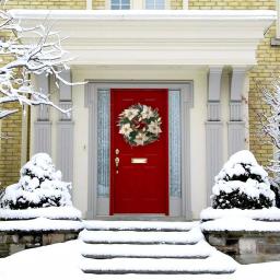 Fraser Hill Farm 24 in. Artificial Christmas Wreath with Poinsettias, Ornaments and Gold Berries thumbnail 4