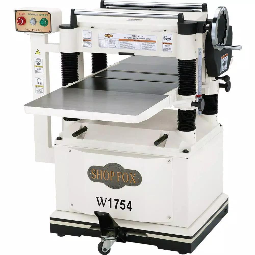 Shop Fox 20 in. 5 HP 240-Volt Industrial Planer with Built-in Mobile Base
