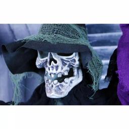 Haunted Hill Farm 6 ft. Animated Skeleton Witch Halloween Prop with Multi-Color Light Effects thumbnail 2