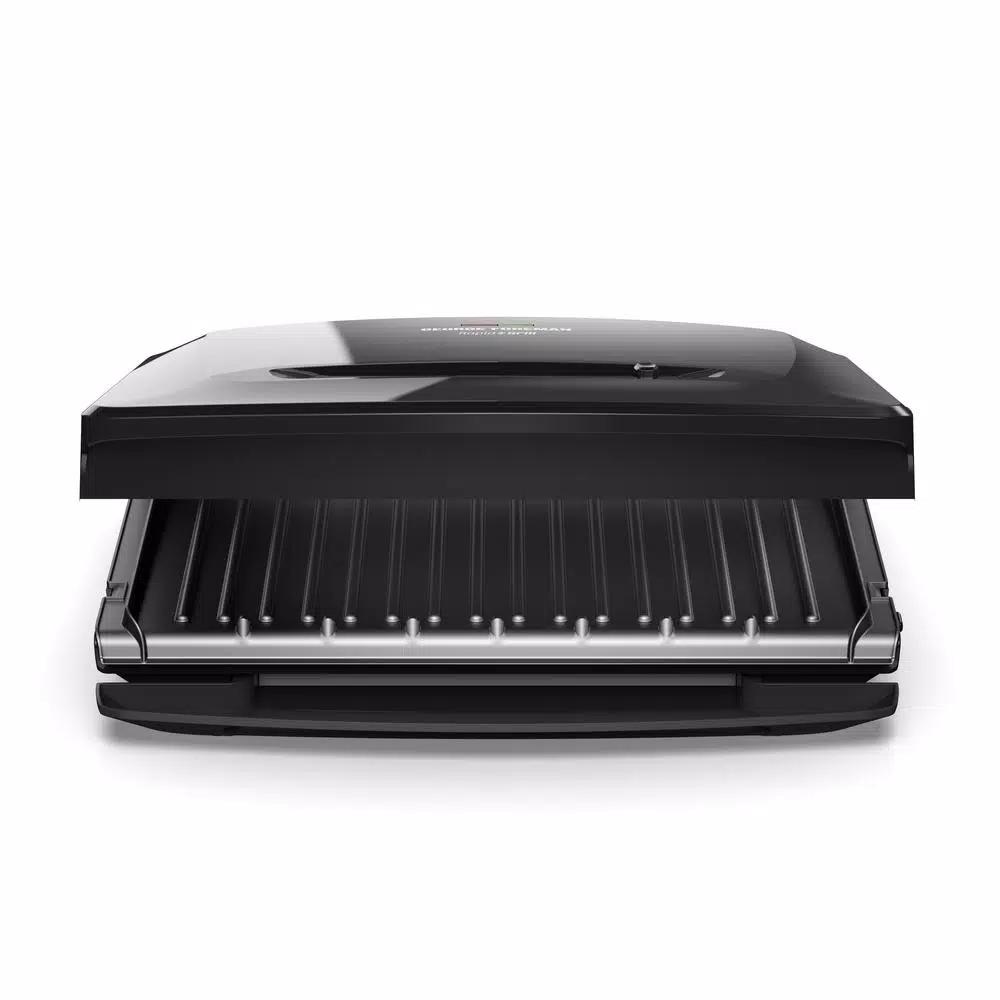 George Foreman Rapid Grill Series 8-Serving Electric Indoor Grill and Panini Press, Black
