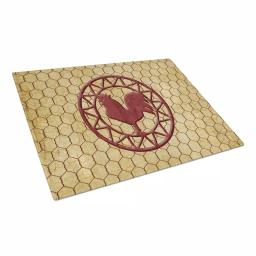 Caroline's Treasures Rooster Chicken Tempered Glass Cutting Board - Large Heat Resistant Chopping Board thumbnail 1
