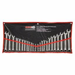 Grand Rapids Industrial Products Grip 24-Piece Chrome Plated Combination Wrench Set, Metric and SAE thumbnail 1
