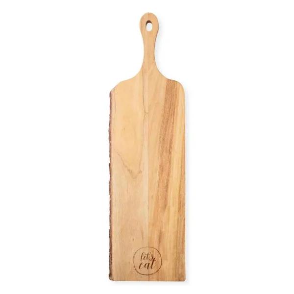 Cathy's Concepts Let's Eat Live Edge Mango Wood Serving Board - Rustic Rectangular Charcuterie Tray