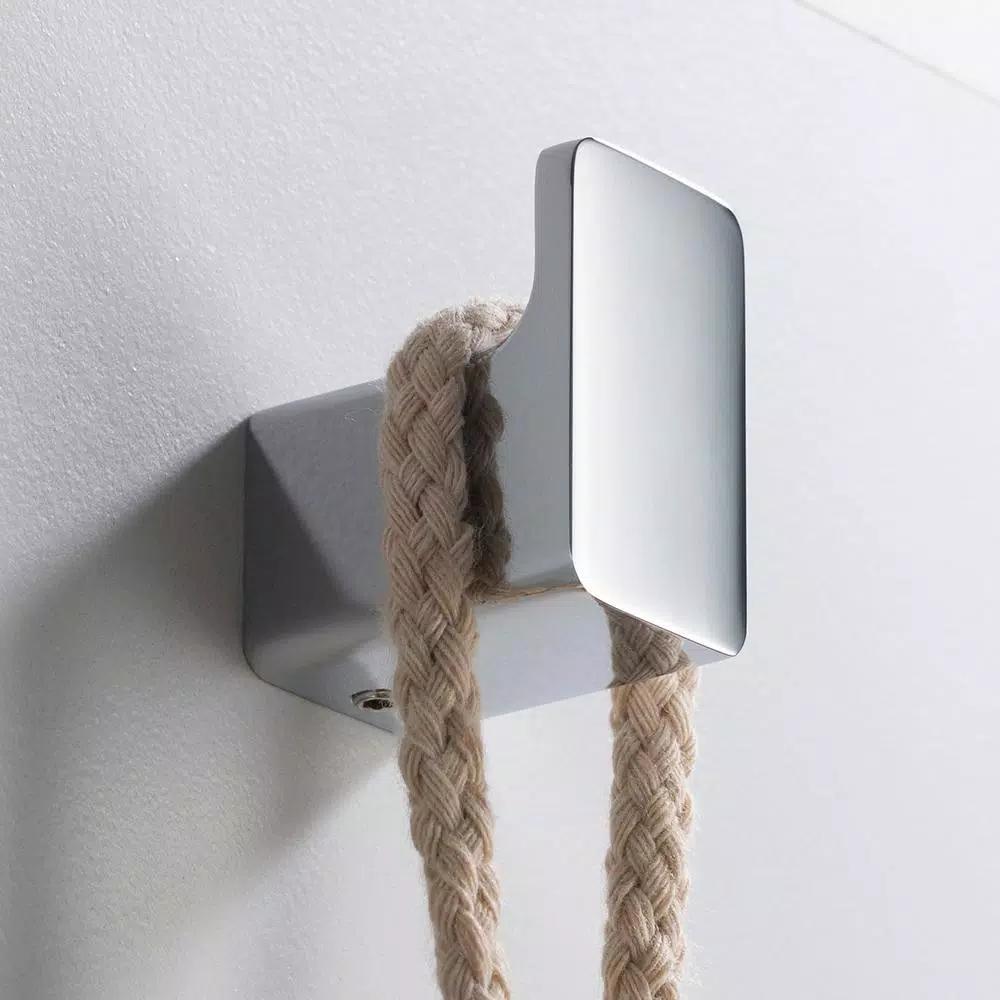 KRAUS Stelios Chrome Bathroom Robe and Towel Hook, Solid Brass