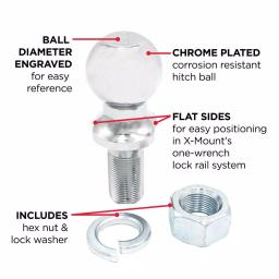 TowSmart 1-7/8 in. Chrome Hitch Ball with Wrench Flats thumbnail 4