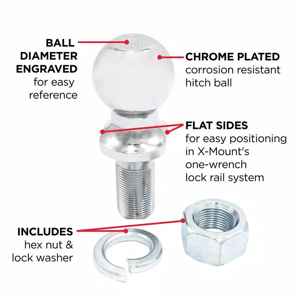TowSmart 1-7/8 in. Chrome Hitch Ball with Wrench Flats