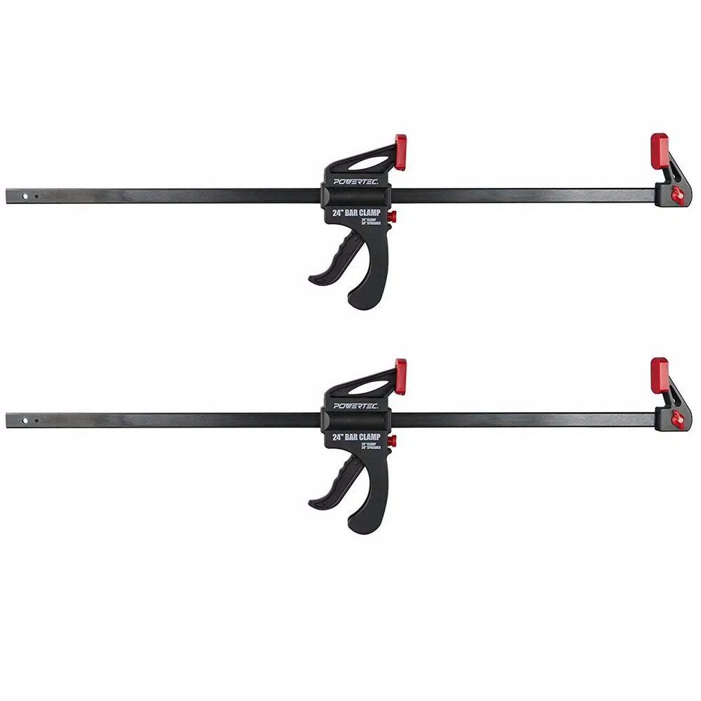 POWERTEC 24 in. Quick Release Ratcheting Bar Clamp and 30 in. Spreader Set, 2-Pack