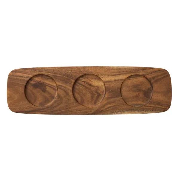 Villeroy & Boch Artesano Acacia Wood Serving Tray, Elliptical Divided Serving Dish