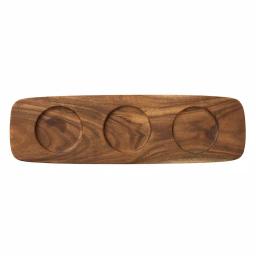 Villeroy & Boch Artesano Acacia Wood Serving Tray, Elliptical Divided Serving Dish thumbnail 1