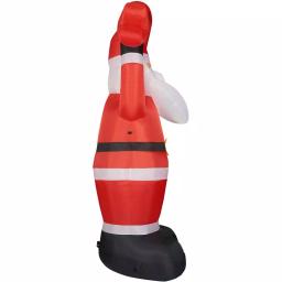 Fraser Hill Farm 10 ft. Santa Claus Inflatable with HO HO HO Sign and White Lights thumbnail 9