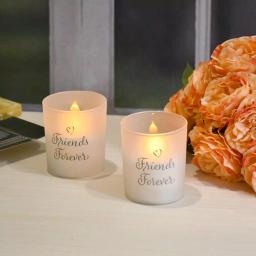 LUMABASE Friends Forever LED Glass Battery Operated Candles - Set of 2 thumbnail 4