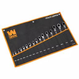 WEN 16-Piece Metric Reversible Ratcheting Combination Wrench Set with Storage Pouch thumbnail 2