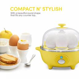 Maximatic 7-Egg Automatic Easy Egg Cooker with Poaching Tray - Yellow thumbnail 3