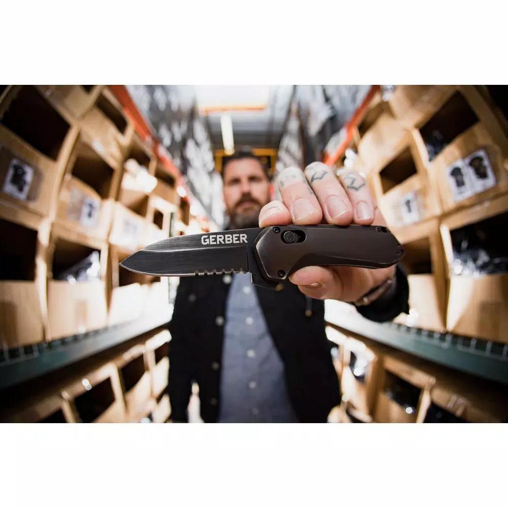 Gerber Highbrow Compact Assisted Opening Pocket Knife, 2.8 in. Drop Point Blade