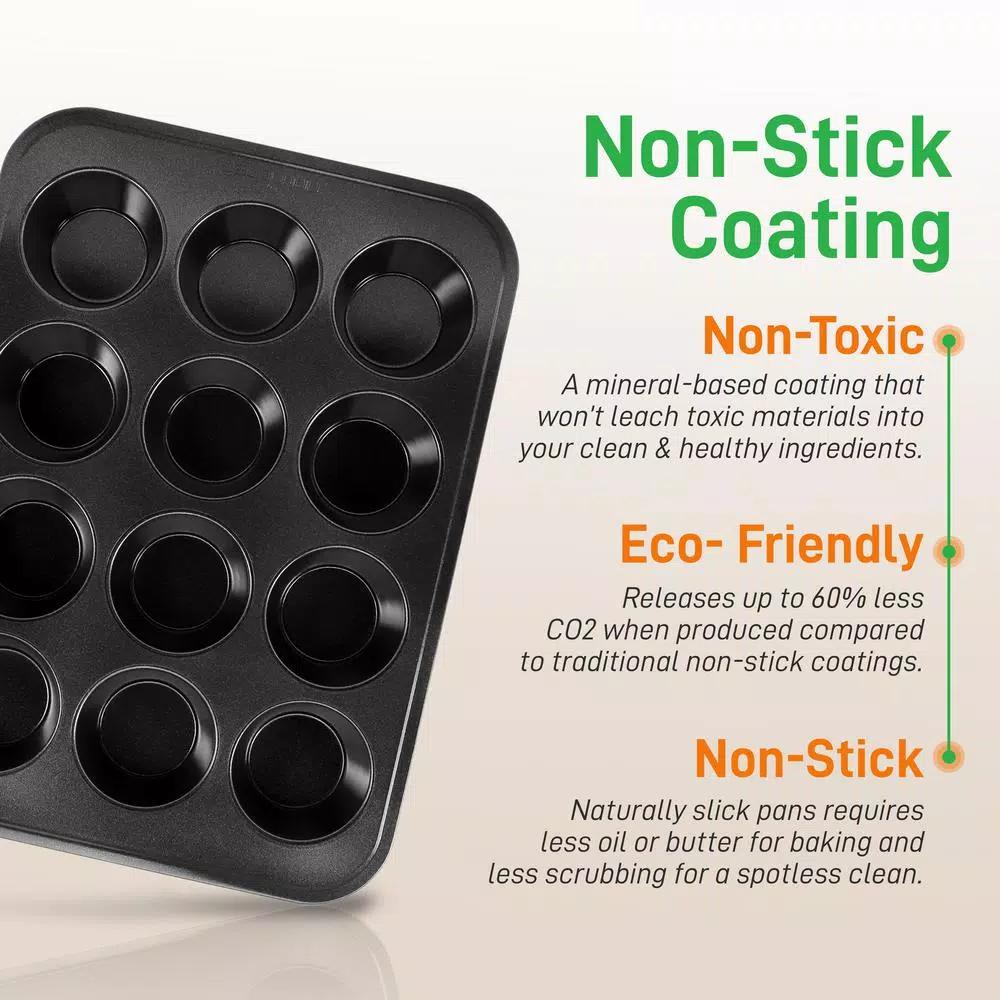 NutriChef 6-Piece Carbon Steel Non-Stick Baking Sheet Set, Rectangle Cookie Pans