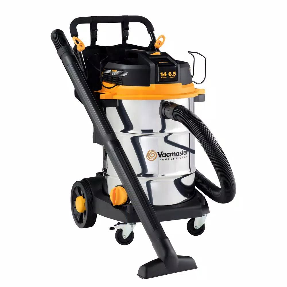 Vacmaster Professional Beast Series 14 Gal. 6.5 HP Wet/Dry Vac with Stainless Steel Tank and Cart