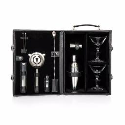 Picnic Time Manhattan Portable Cocktail Set with Leatherette Case and Martini Glasses thumbnail 3