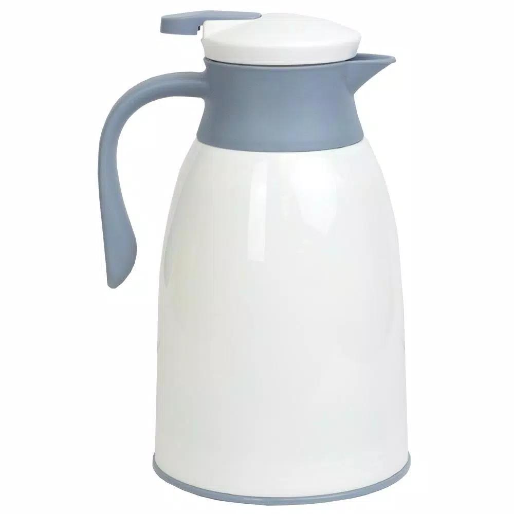 Home Basics 33.8 oz. Vacuum Insulated Thermal Carafe - 1L White Plastic Beverage Server