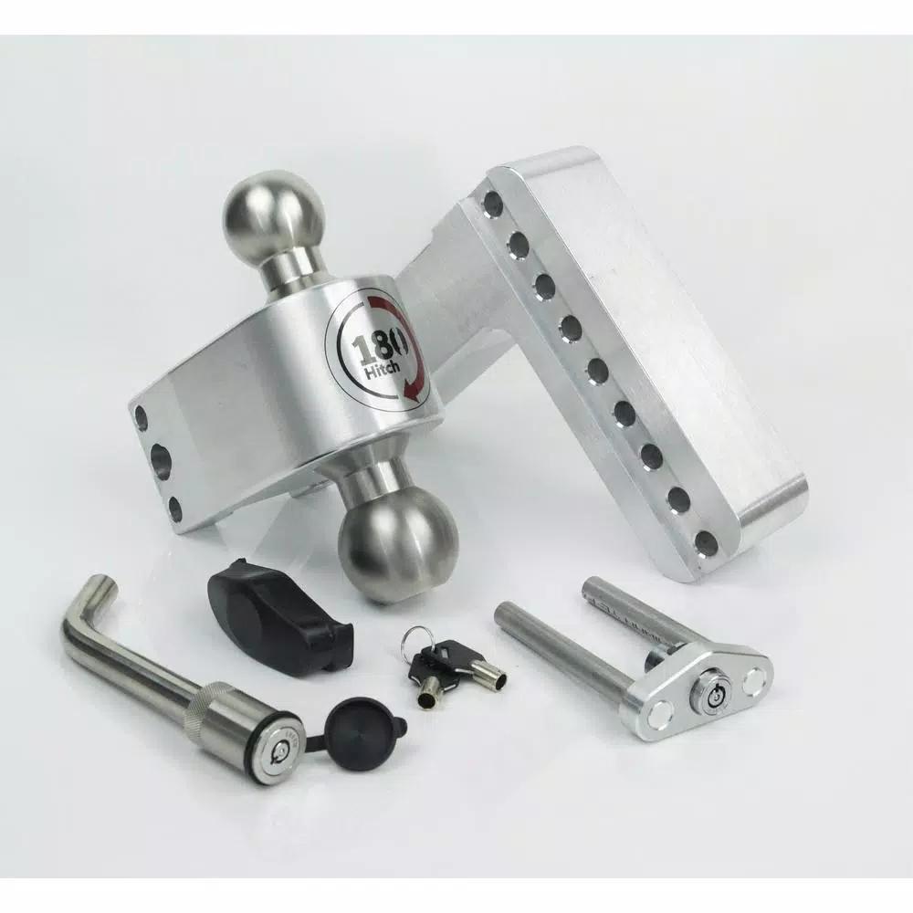 Weigh Safe 180-Hitch Adjustable Aluminum Ball Mount with Keyed Alike Receiver Pin