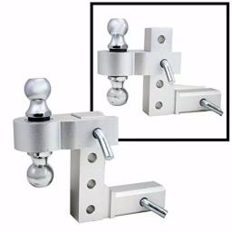 XtremepowerUS Stark 6 in. Adjustable Aluminum Trailer Drop Hitch with Dual Ball Mount thumbnail 2