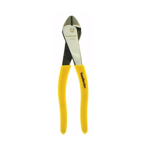 Southwire 8 in. High-Leverage Angled Head Diagonal Cutting Pliers with Dipped Handles