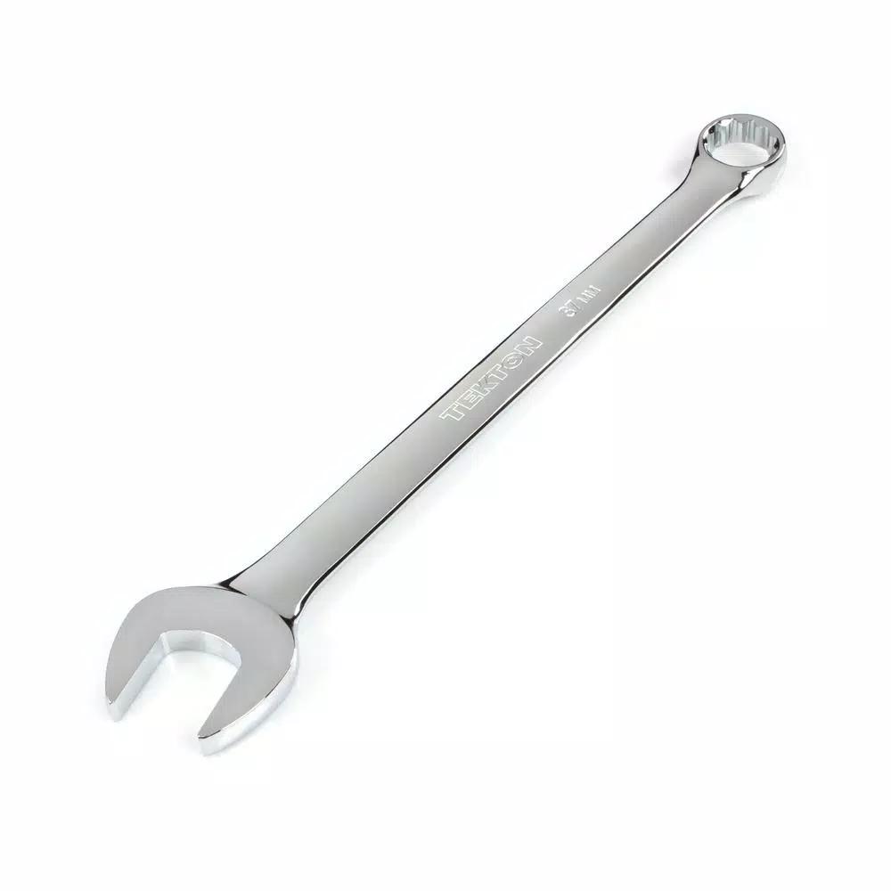 TEKTON 37 mm Combination Wrench, 12-Point Box End, Chrome Vanadium Steel