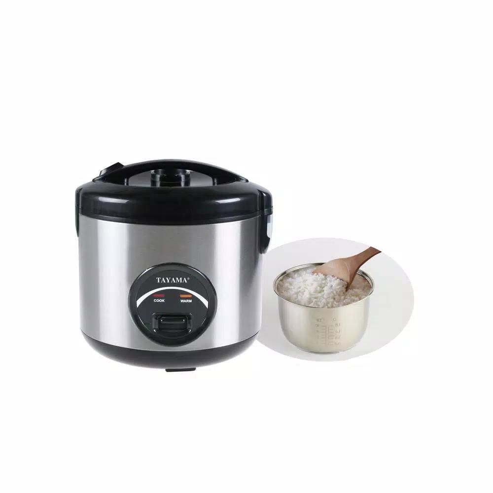 Tayama 10-Cup Stainless Steel Rice Cooker and Food Steamer, 700W