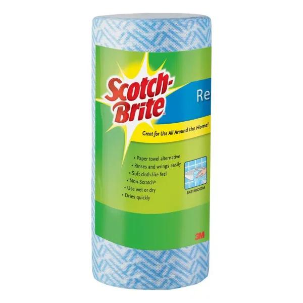 Scotch-Brite Blue Multi-Use Reusable Wipes, 40 Perforated Cloths per Roll (Case of 6)
