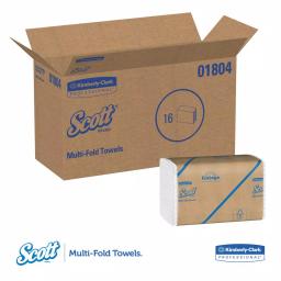 Scott Essential 100% Recycled Multi-Fold White Paper Towels, 250 Sheets per Pack, 16 Packs per Carton thumbnail 2