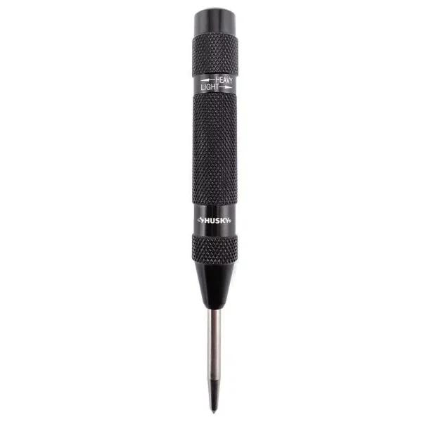 Husky 6 in. Automatic Center Punch with Aluminum Body and Hardened Steel Point