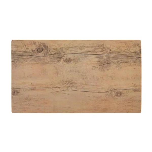 Fortessa ST D&V Melamine Wood Grain Rectangular Serving Tray, 18x10 inch, Brown