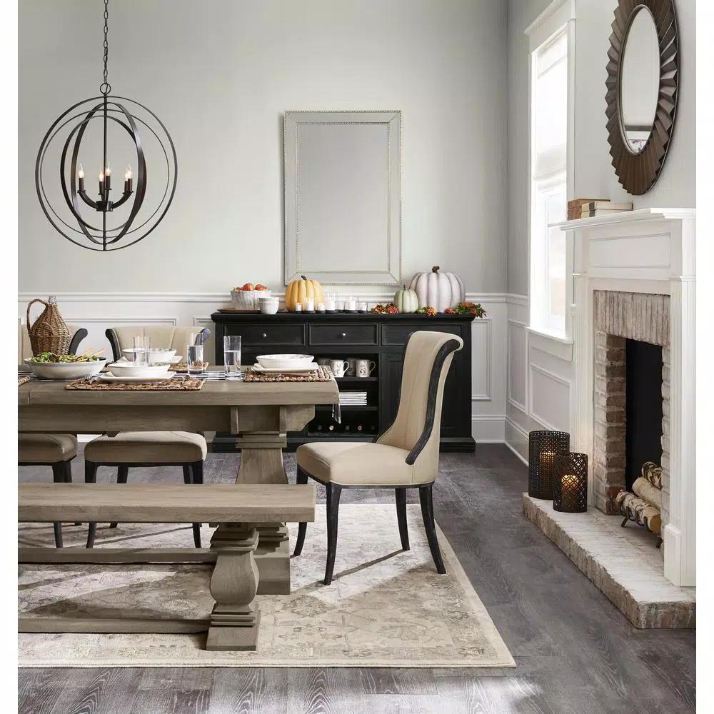 Household Essentials 37" Bronze Sunburst Round Wall Mirror - Contemporary Glam Accent Mirror