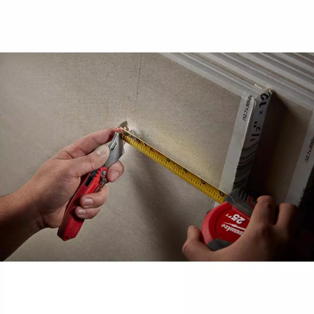 Milwaukee 25 ft. Compact Tape Measure and Jobsite Straight Scissors Set