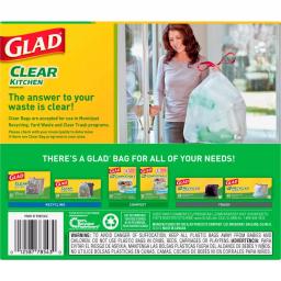 Glad 13 Gallon Tall Kitchen Clear Drawstring Recycling Bags, 45 Count thumbnail 8