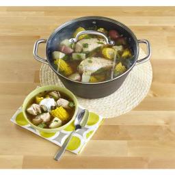 IMUSA 6 qt. Round Lightweight Cast Iron Dutch Oven with Tempered Glass Lid, Black thumbnail 5