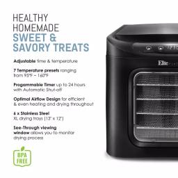 Elite 6-Tier Stainless Steel Mesh Food Dehydrator with Digital Control Panel thumbnail 6