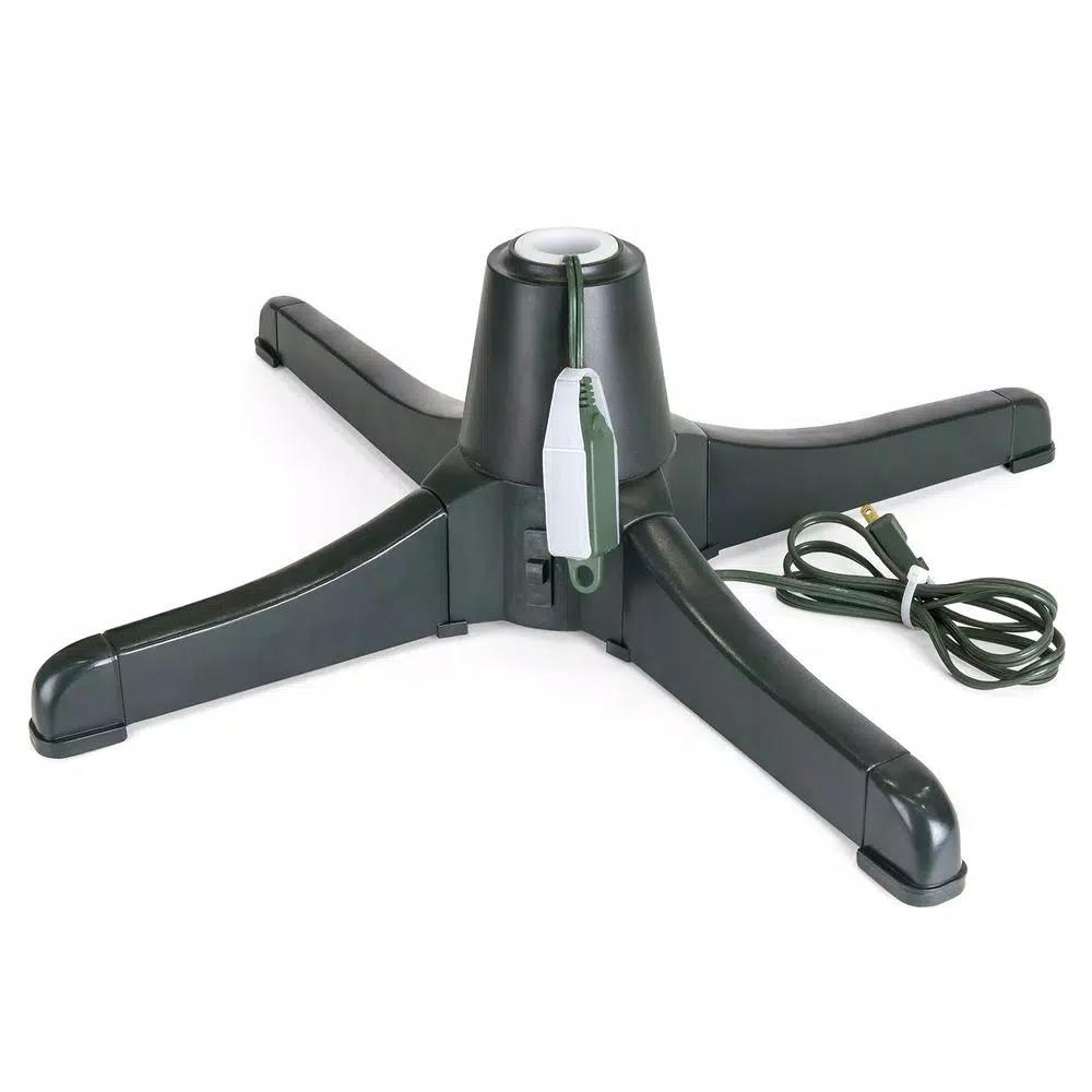 Best Choice Products Rotating Artificial Christmas Tree Stand for Trees up to 7.5 ft, 80 lbs Capacity, 3 Built-in Outlets, Black