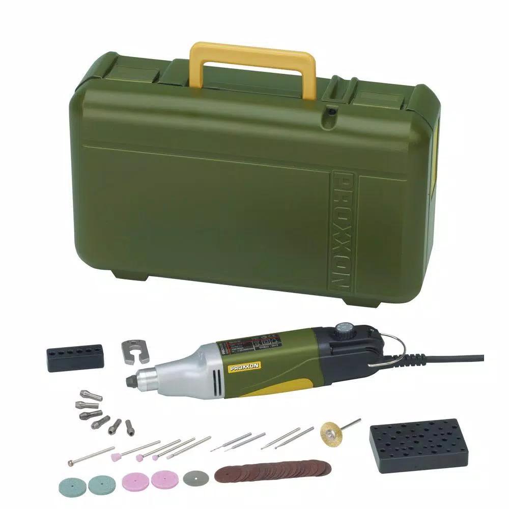 Proxxon Professional Rotary Tool IBS/E with 34 Assorted Bits and Cutters, Variable Speed 5,000-20,000 rpm